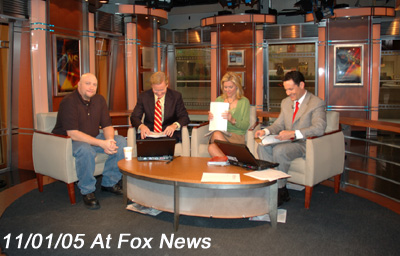 11/01/2005 On the set of Fox And Friends Morning Show For Hurricane Katrina Video for National Geographic Inside Hurricane Katrina Promo